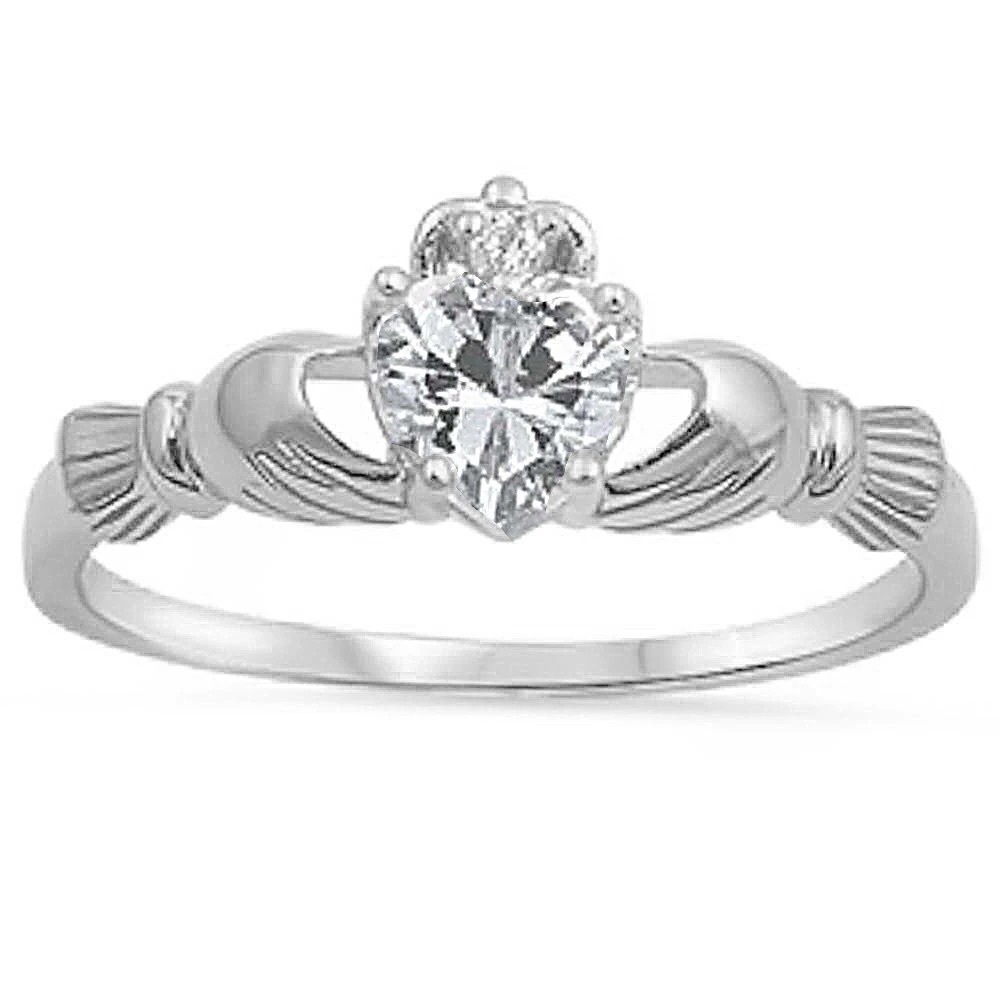 Sterling Silver Heart Claddagh Ring